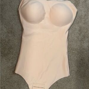 Cream Strapless Bodysuit